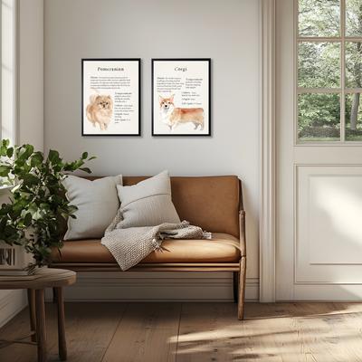 Show full view: Antique Curiosities Pomeranian Dog Watercolor Print slide 2 of 2