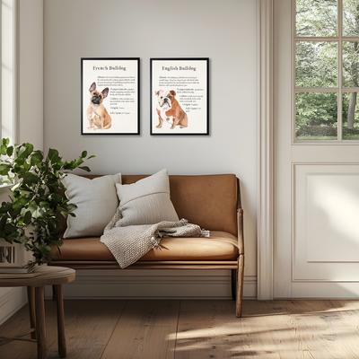 Show full view: Antique Curiosities English Bulldog Dog Watercolor Print slide 2 of 2