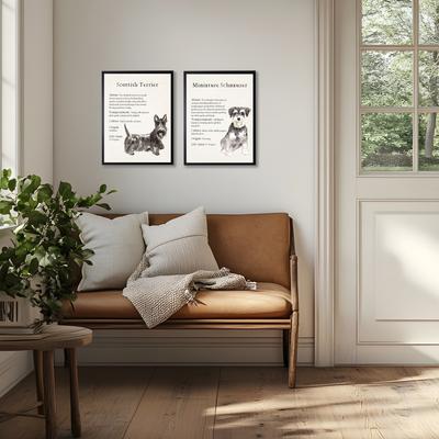 Show full view: Antique Curiosities Scottish Terrier Dog Watercolor Print slide 2 of 2