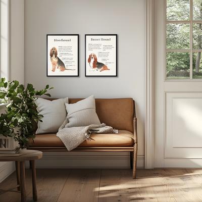 Show full view: Antique Curiosities Basset Hound Dog Watercolor Print slide 2 of 2