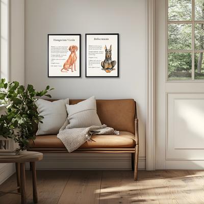 Show full view: Antique Curiosities Dobermann Dog Watercolor Print slide 2 of 2