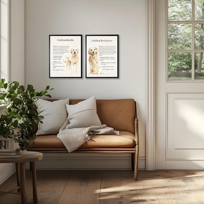 Show full view: Antique Curiosities Golden Doodle Dog Watercolor Print slide 3 of 3