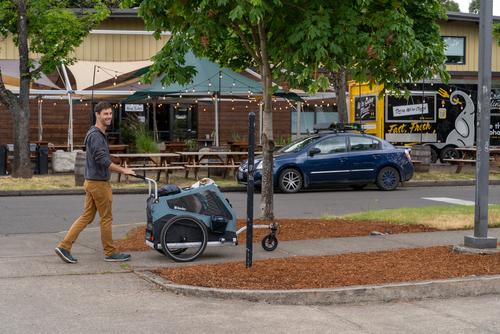 Show full view: Burley Bark Ranger Dog Bicycle Trailer, Blue Spruce, Standard slide 6 of 11