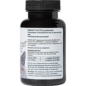 AminAvast Kidney Support Cats & Small Dogs Supplement, 60 count