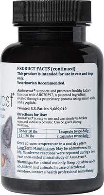 Show full view: AminAvast Kidney Support Cats & Small Dogs Supplement, 60 count slide 4 of 7
