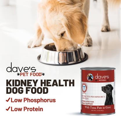 Show full view: Dave's Pet Food Restricted Phosphorus & Protein Tuna Pate Wet Dog Food, 13-oz can, case of 12 slide 8 of 14