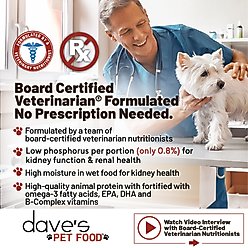 Dave's Pet Food Restricted Phosphorus & Protein Tuna Pate Wet Dog Food, 13-oz can, case of 12 slide 2 of 9