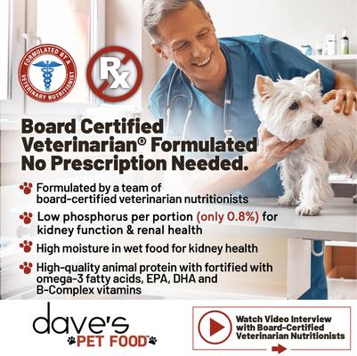 Show full view: Dave's Pet Food Restricted Phosphorus & Protein Tuna Pate Wet Dog Food, 5.5-oz can, case of 12 slide 3 of 14