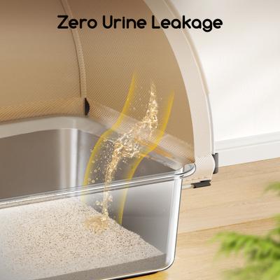 Show full view: Meowant High Sided Oxford Fabric Cover & Extendable Scoop Stainless Steel Cat Litter Box, Yellow, 85-L slide 5 of 9