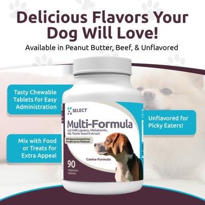 Show full view: K9 Select HMR Multi-Formula 20-mg Chewable Tablets Hormone Supplement for Dogs, 500-mL bottle slide 4 of 7