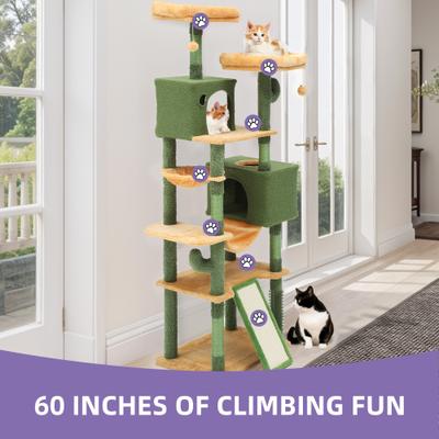 Show full view: Wooflex 76-in Cactus Multi-Level Cat Tree & Condo slide 6 of 8