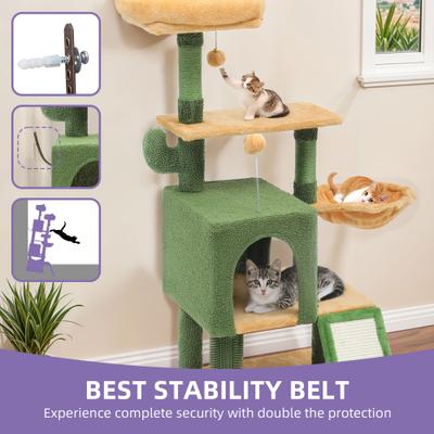 Show full view: Wooflex 45-in Cactus Multi-Level Cat Tree & Condo slide 5 of 7