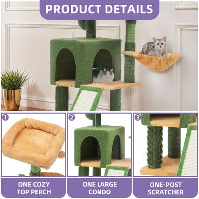 Show full view: Wooflex 45-in Cactus Multi-Level Cat Tree & Condo slide 4 of 7