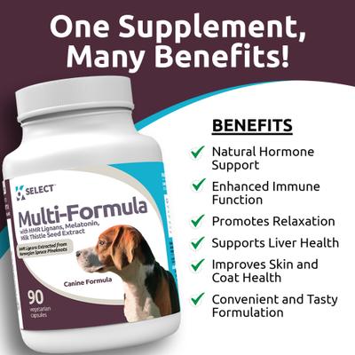 Show full view: K9 Select HMR Multi-Formula 20-mg Chewable Tablets Hormone Supplement for Dogs, 500-mL bottle slide 3 of 7