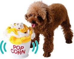 LuftPets Popcorn Snuffle Soft & Washable Plush Dog Toy, Yellow