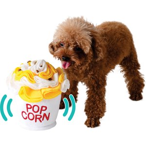 LuftPets Popcorn Snuffle Soft & Washable Plush Dog Toy, Yellow