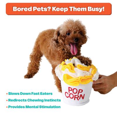 Show full view: LuftPets Popcorn Snuffle Soft & Washable Plush Dog Toy, Yellow slide 4 of 11