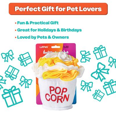 Show full view: LuftPets Popcorn Snuffle Soft & Washable Plush Dog Toy, Yellow slide 8 of 11