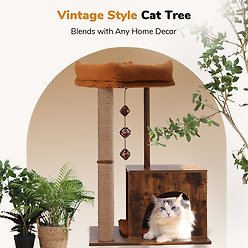 FUKUMARU 32.6-in Retro Wooden Cat Tree slide 2 of 6