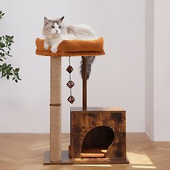 FUKUMARU 32.6-in Retro Wooden Cat Tree