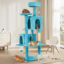 TSCOMON Multi-Level 58-in Plush Cat Tree & Condo, Blue slide 1 of 7