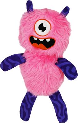 Show full view: Kensie Eye Monster Faux Fur Jumbo Plush Dog Toy with Squeakers & Crinkle Sounds, Pink, 20-in slide 2 of 6