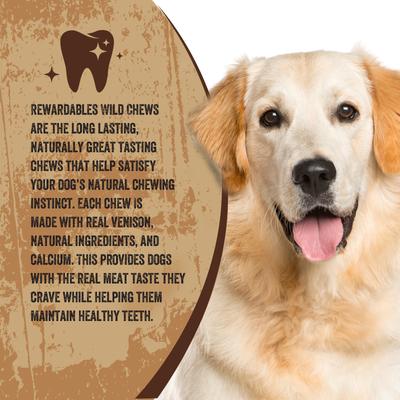 Show full view: Rewardables Wild Chews Venison Recipe Limited Ingredient Dog Chews, 12 count slide 4 of 6