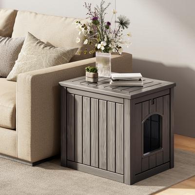 Show full view: KAMABOKO Weatherproof PP Plastic Indoor & Outdoor Cat House, Grey slide 6 of 7