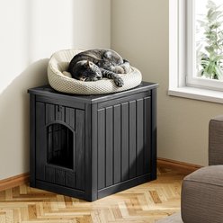 KAMABOKO Weatherproof PP Plastic Indoor & Outdoor Cat House, Black slide 2 of 7