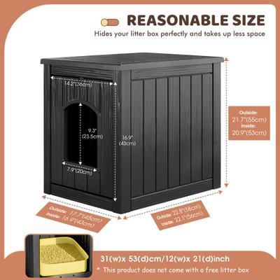 Show full view: KAMABOKO Weatherproof PP Plastic Indoor & Outdoor Cat House, Black slide 2 of 7