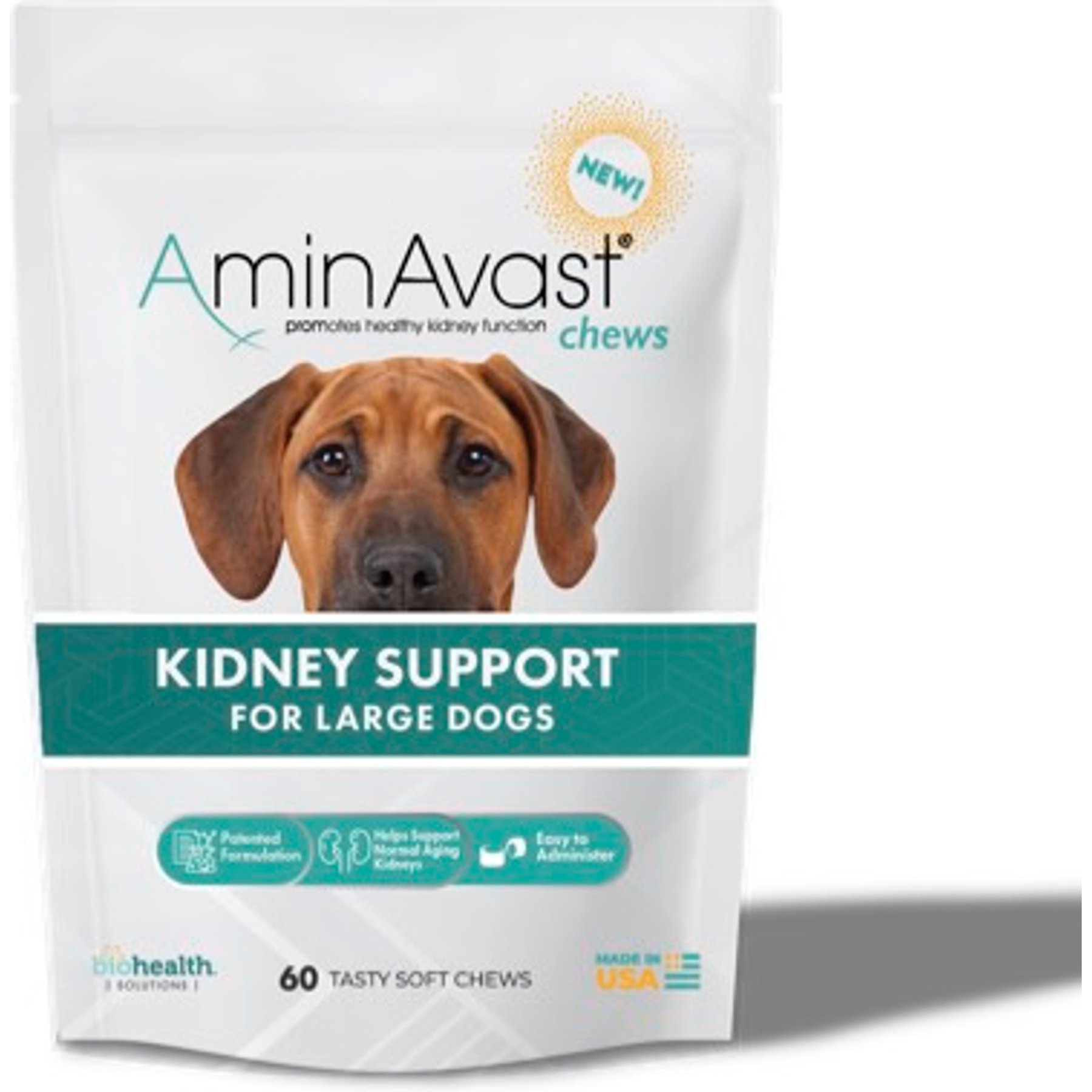 AminAvast 1000-mg Chew Kidney Support Supplement for Dogs, 60 count