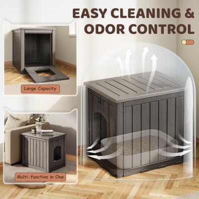 Show full view: KAMABOKO Weatherproof PP Plastic Indoor & Outdoor Cat House, Grey slide 4 of 7