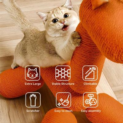 Show full view: KOUSEI Large Giraffe Tower Modern Climb Toy Play Center 33.46-in Cotton Cat Tree & Condo, Orange slide 2 of 8