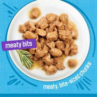 Show full view: Friskies Meaty Bits with Ocean Fish in Sauce Chunks in Gravy Canned Wet Multi Cat Food, 13.5-oz can, 12 count slide 4 of 12
