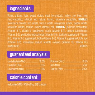 Show full view: Friskies Meaty Bits Chicken Dinner Chunks in Gravy Canned Wet Multi Cat Food, 13.5-oz can, 12 count slide 7 of 12