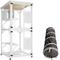 Show in main carousel: LovMor Indoor & Outdoor Removable Wood Bottom Patio House Cat Enclosure on Wheels, White, Large: 71-in slide 1 of 10