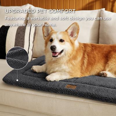 Show full view: Bedsure Thin Reversible Dog Crate Mat, Grey, 35-in slide 3 of 9