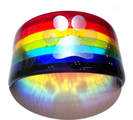 Show full view: Kiku Handmade Rainbow Bridge Dog Paw Fused Glass Handmade Memorial slide 5 of 6