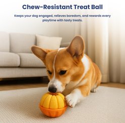 PawsPik 2-in-1 Rolling Treat Dispenser & Frozen Lick Enrichment Dog Toy, Orange, Small slide 2 of 9