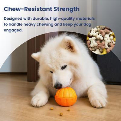 Show full view: PawsPik 2-in-1 Rolling Treat Dispenser & Frozen Lick Enrichment Dog Toy, Orange, Small slide 5 of 12