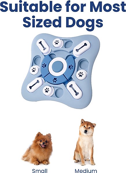 Show full view: PawsPik Interactive Treat Dispensing Puzzle Dog Toy, Light Blue slide 8 of 10