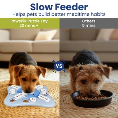 Show full view: PawsPik Interactive Treat Dispensing Puzzle Dog Toy, Light Blue slide 3 of 10