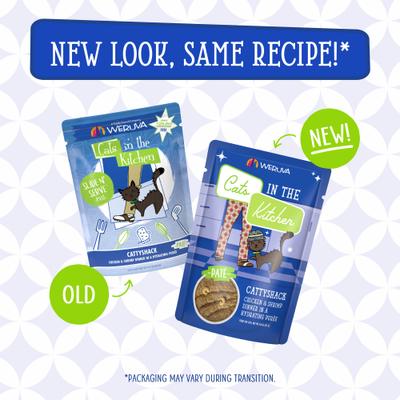 Show full view: Weruva Cats in the Kitchen Cattyshack with Chicken & Shrimp Pate Grain-Free Cat Food Pouches, 3-oz pouch, case of 12 slide 9 of 13