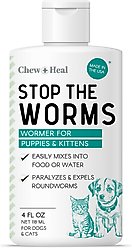 Chew + Heal Stop The Worms Wormer for Puppies & Kittens, 4-fl oz bottle