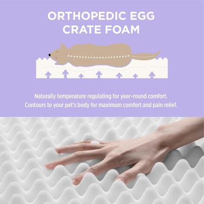 Show full view: Lesure Indoor & Outdoor Waterproof Orthopedic Dog Bed with Removable Cover, Grey, X-Large slide 3 of 8