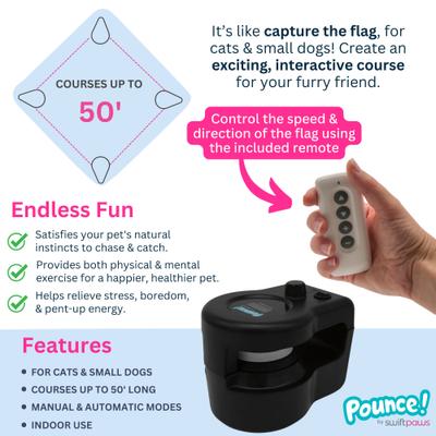 Show full view: SwiftPaws Pounce! Complete Kit Cat Toy, Black slide 3 of 9