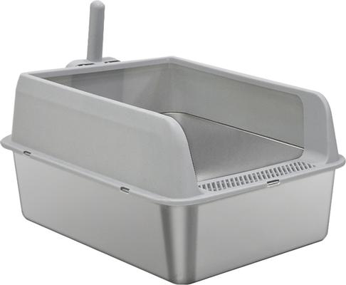 Show full view: Wisfor High Sided Spill Proof Stainless Steel Cat Litter Box Pan with Spoon, Large: 13-in slide 8 of 9