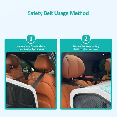 Show full view: Ownpets Portable 4-Door Collapsible Soft-Sided Dog Crate with Seatbelt & Headrest Strap, Mint Green, Large slide 4 of 9