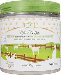 Pawfect Nature's Sip All Natural Probiotic Goat Milk Powder Grain-Free Cat Food Topper & Liquid Treat, 5.29-oz jar