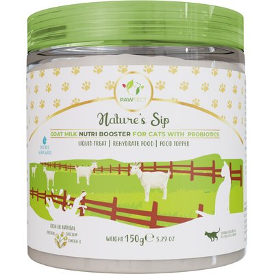 Pawfect Pawfect Nature's Sip All Natural Probiotic Goat Milk Powder Grain-Free Cat Food Topper & Liquid Treat, 5.29-oz jar